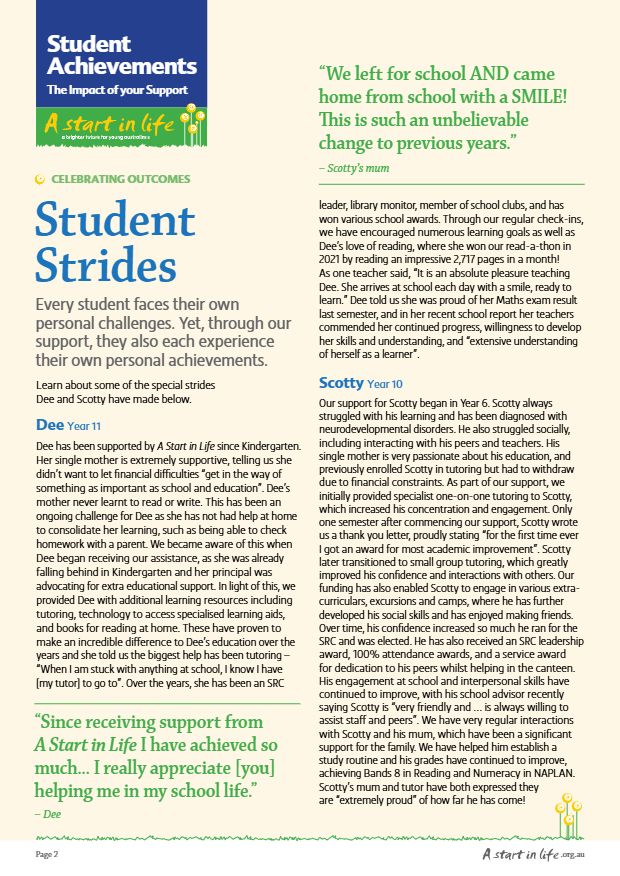 Page 2 of Brighter Futures, April 2023