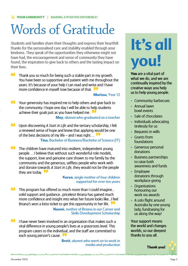 Page 3 of Brighter Futures, December 2024