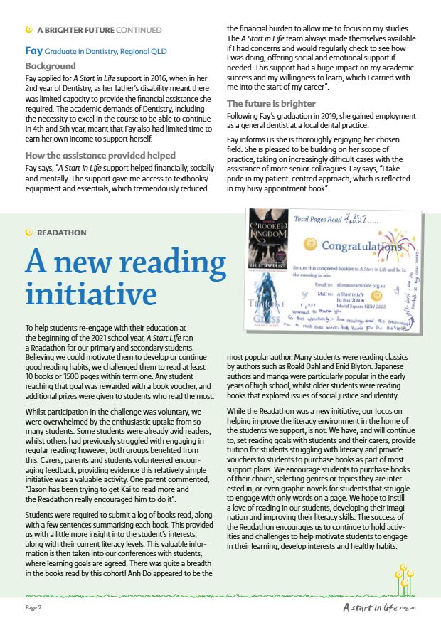 Page 2 of Brighter Futures, Autumn 2021