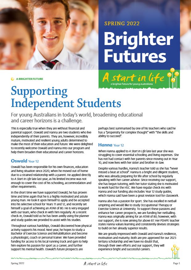 Cover of Brighter Futures, Spring 2022