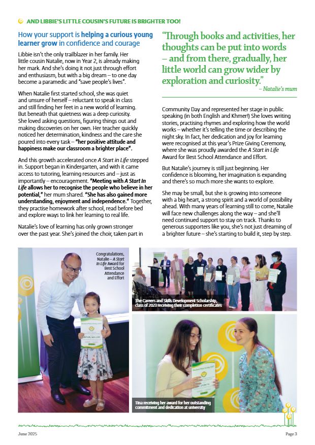 Page 3 of Brighter Futures, June 2025