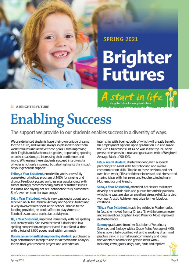 Cover of Brighter Futures, Spring 2021