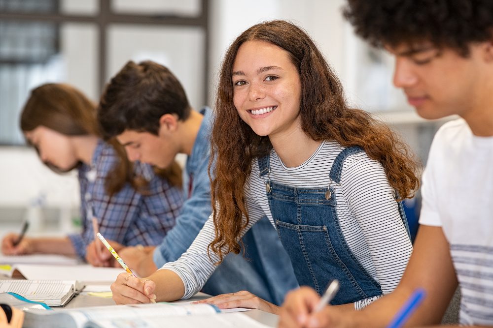 A smiling high school student